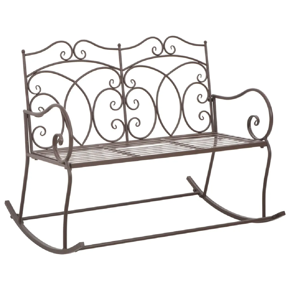 Banc de jardin en fer forgé antique VIDAXL 104 x 83 x 89 cm Siège à bascule large - vue 2