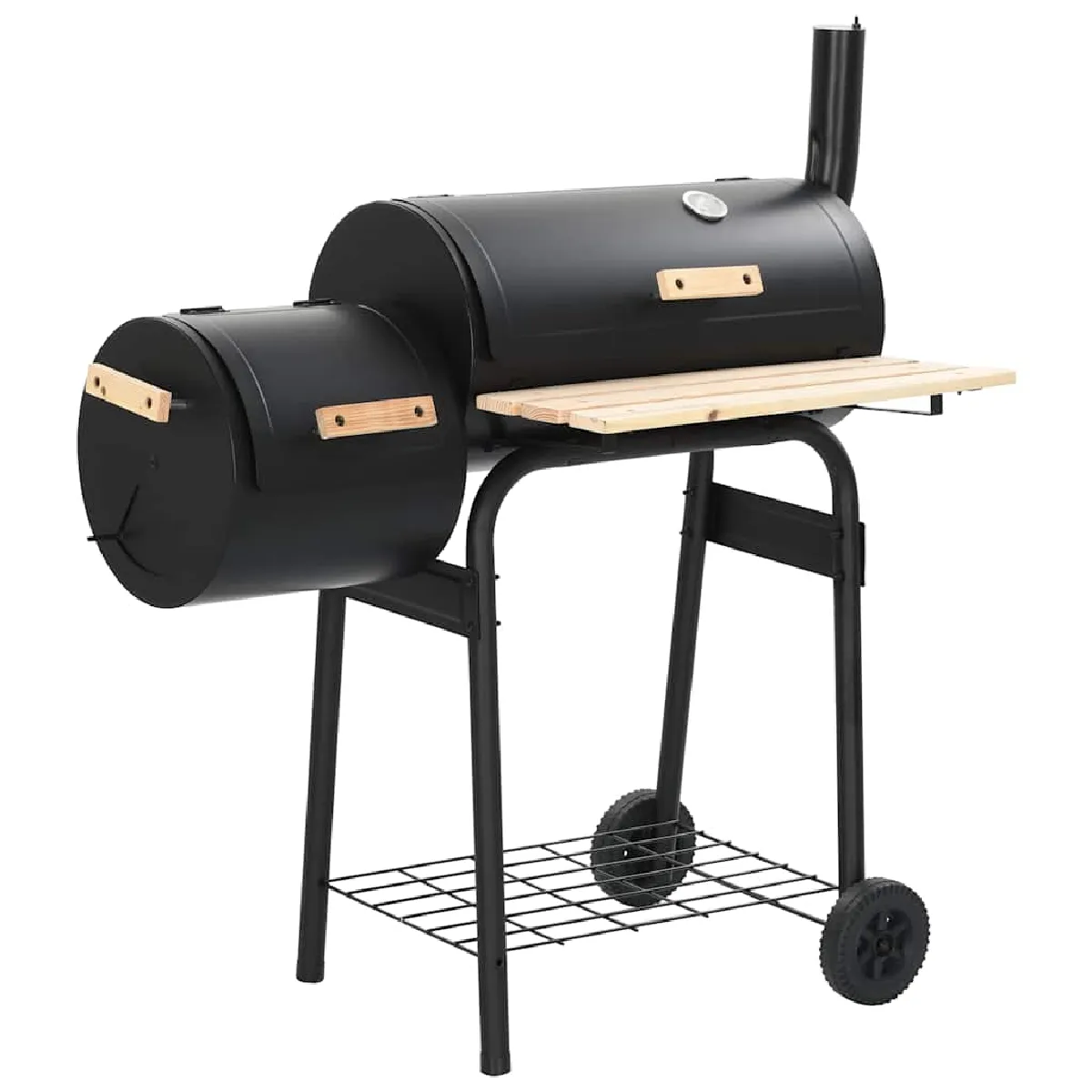 Barbecue VidaXL – Fumoir au Charbon, Structure Acier Robuste, Thermomètre Intégré