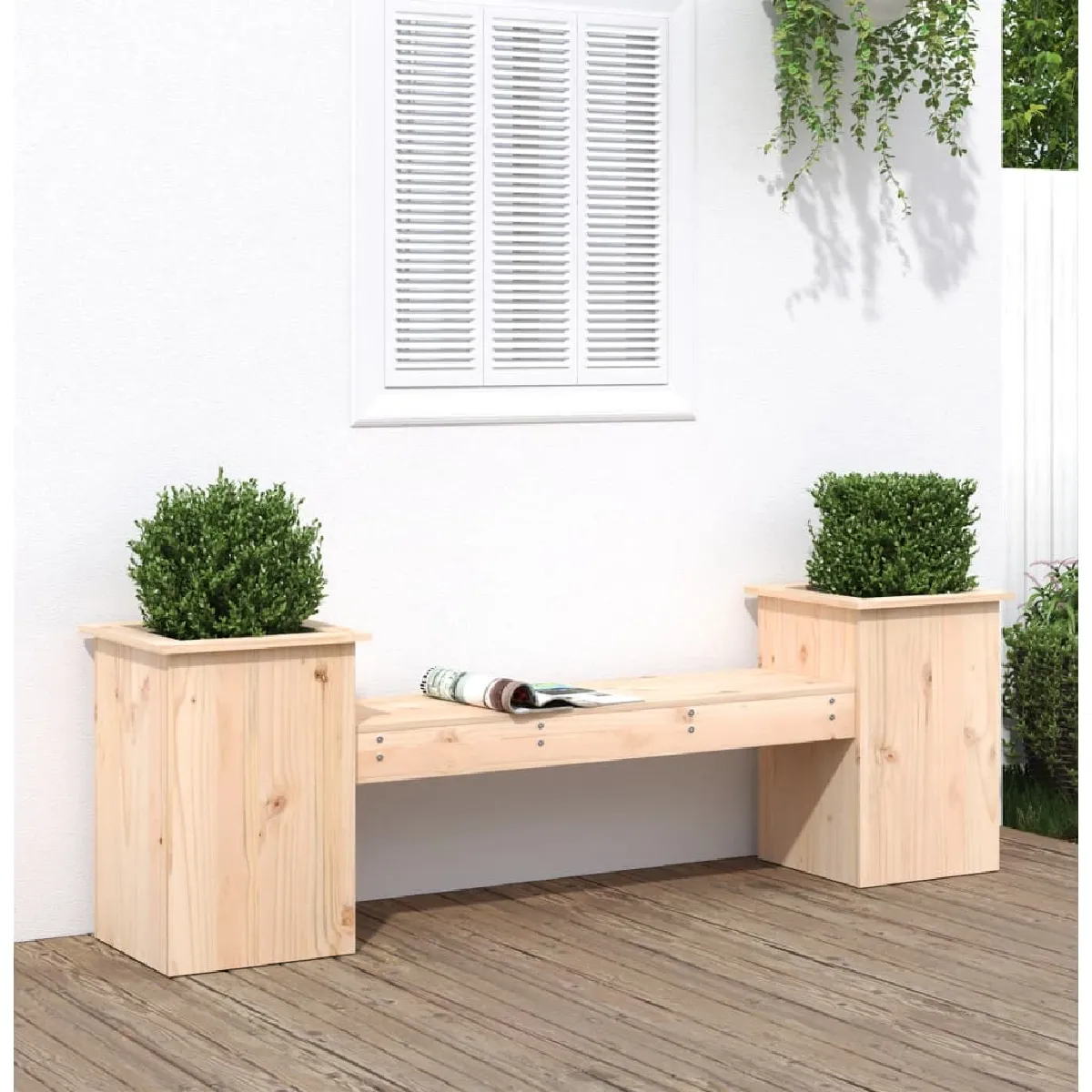 vidaXL Banc avec Jardinières Bois de Pin