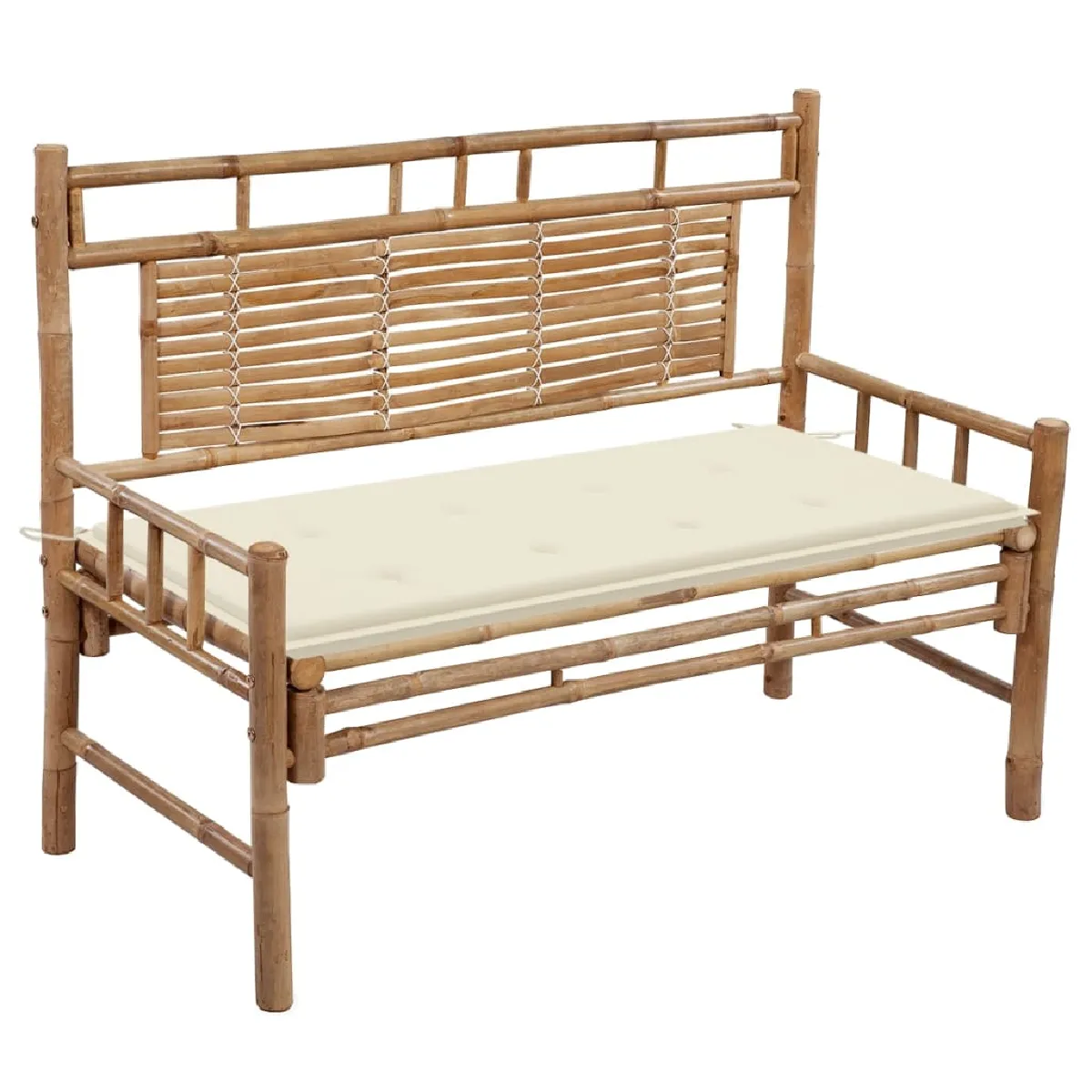 Vidaxl Banc De Jardin Avec Coussin 120 Cm Bambou - Image 2