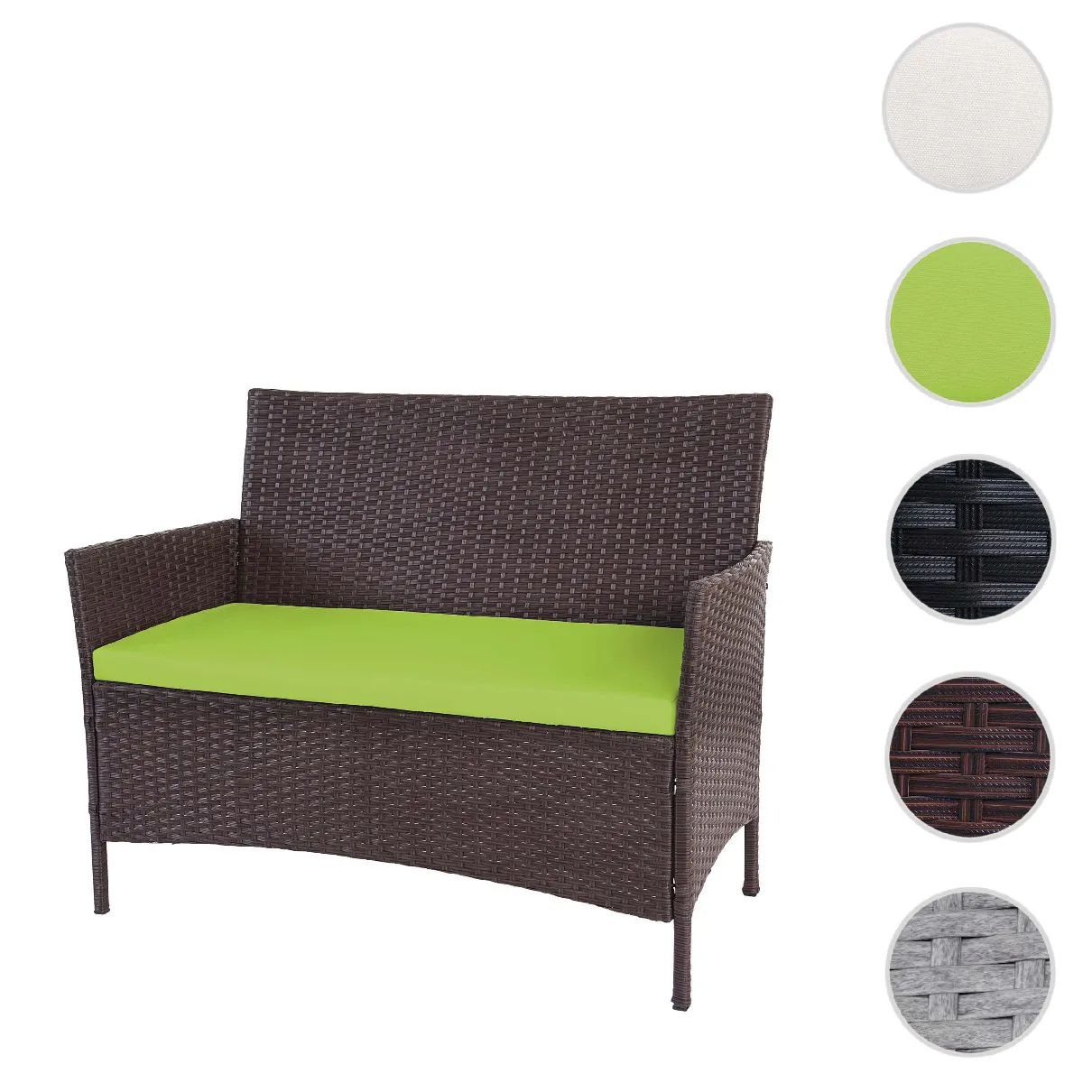 Mendler Banc de jardin résine tressée