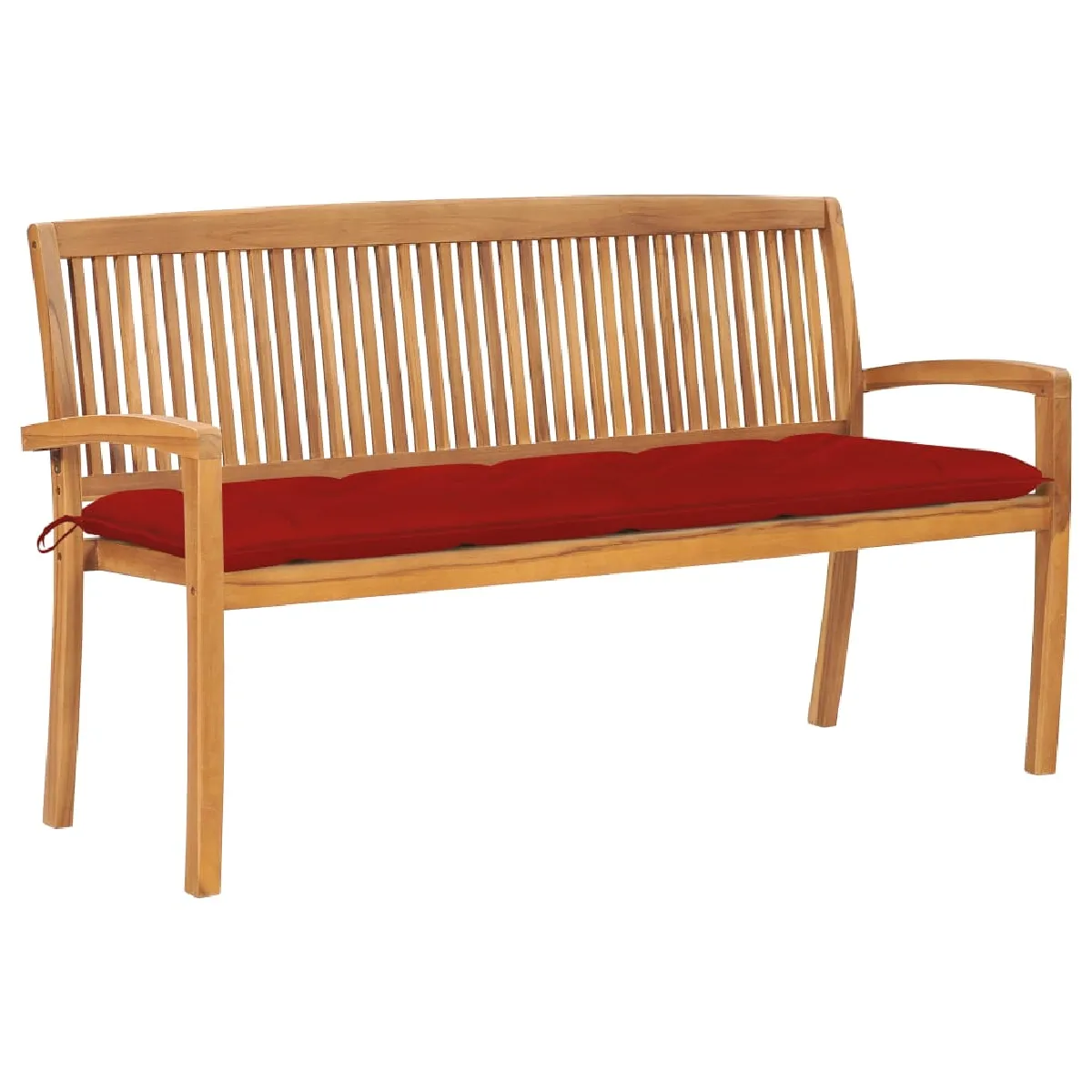 VIDAXL Banc empilable avec coussin 159 cm Bois de teck - vue 2