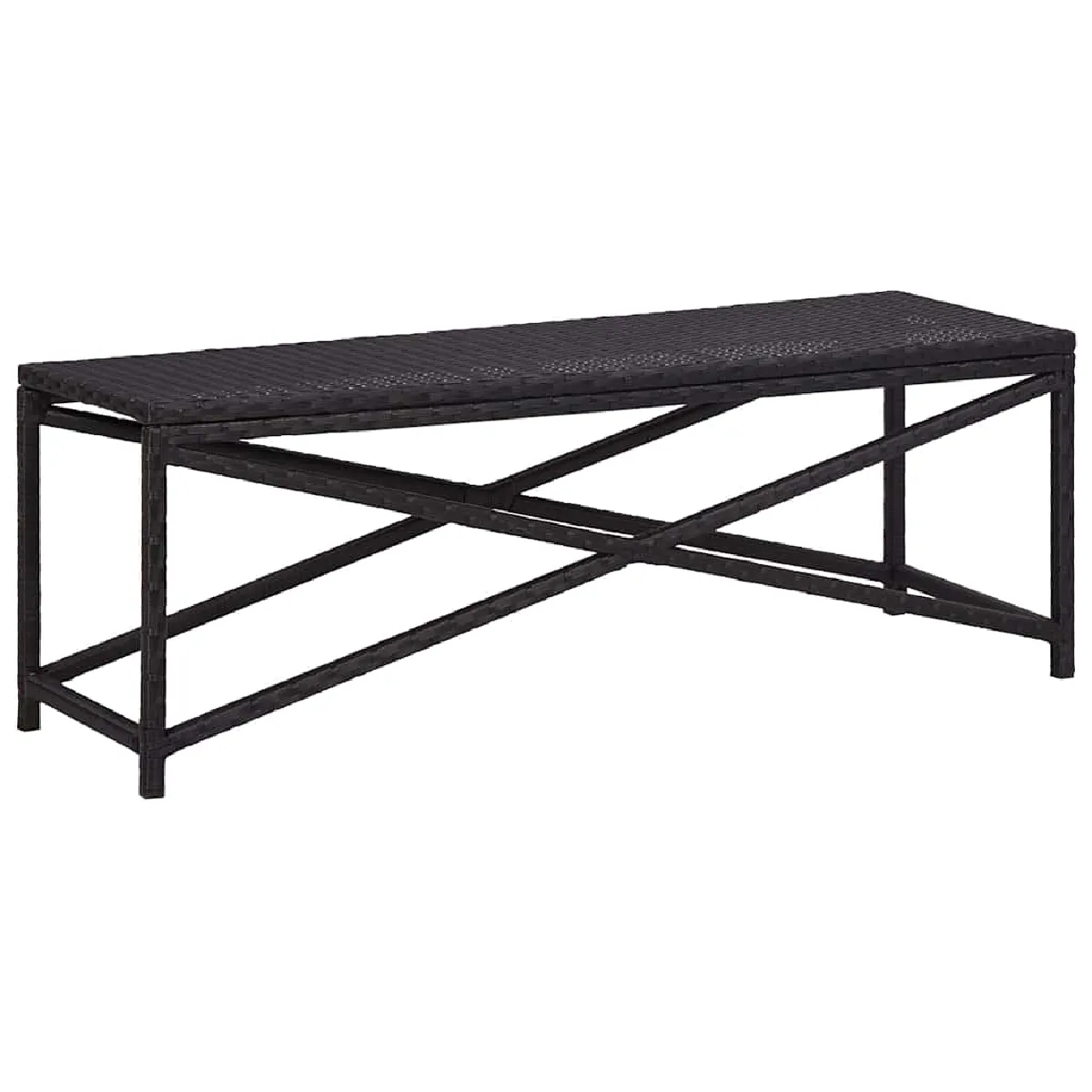 Vidaxl Noir Banc 120 Cm - Résine Tressée
