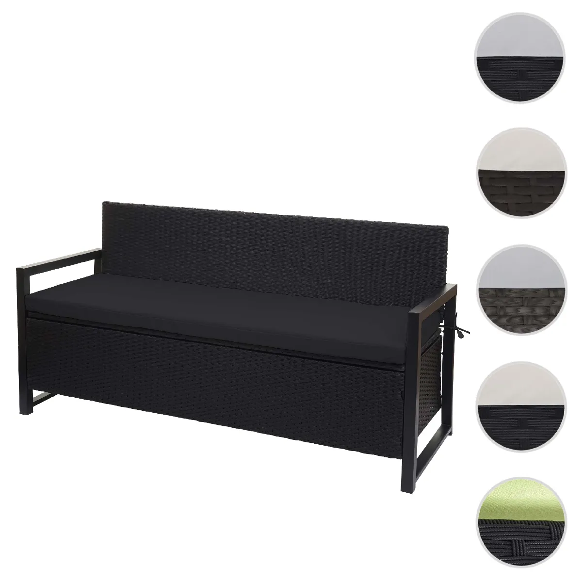 Mendler Banc De Jardin 3 Places En Résine Tressée