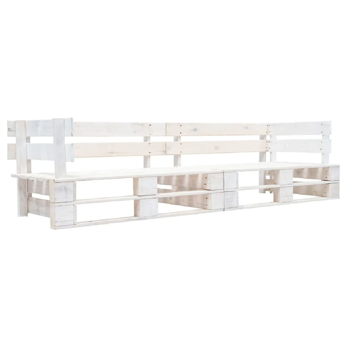 Canapé de jardin vidaXL Palette 2 places Bois massif Résistant aux intempéries - vue 2