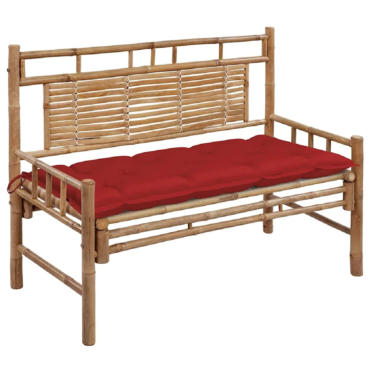 Non Communiqué Banc De Jardin Avec Coussin 120 Cm Bambou - Image 3