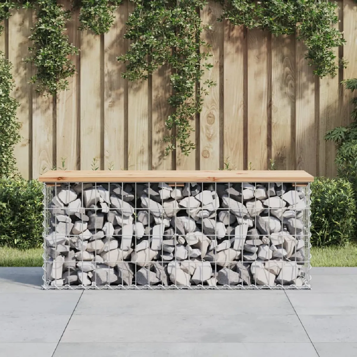 vidaXL Banc de jardin design de gabion 103x31 5x42 bois massif de pin 834350 - vue 2