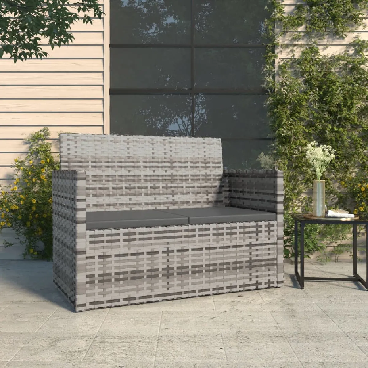 vidaXL Banc de jardin 105 cm Résine tressée