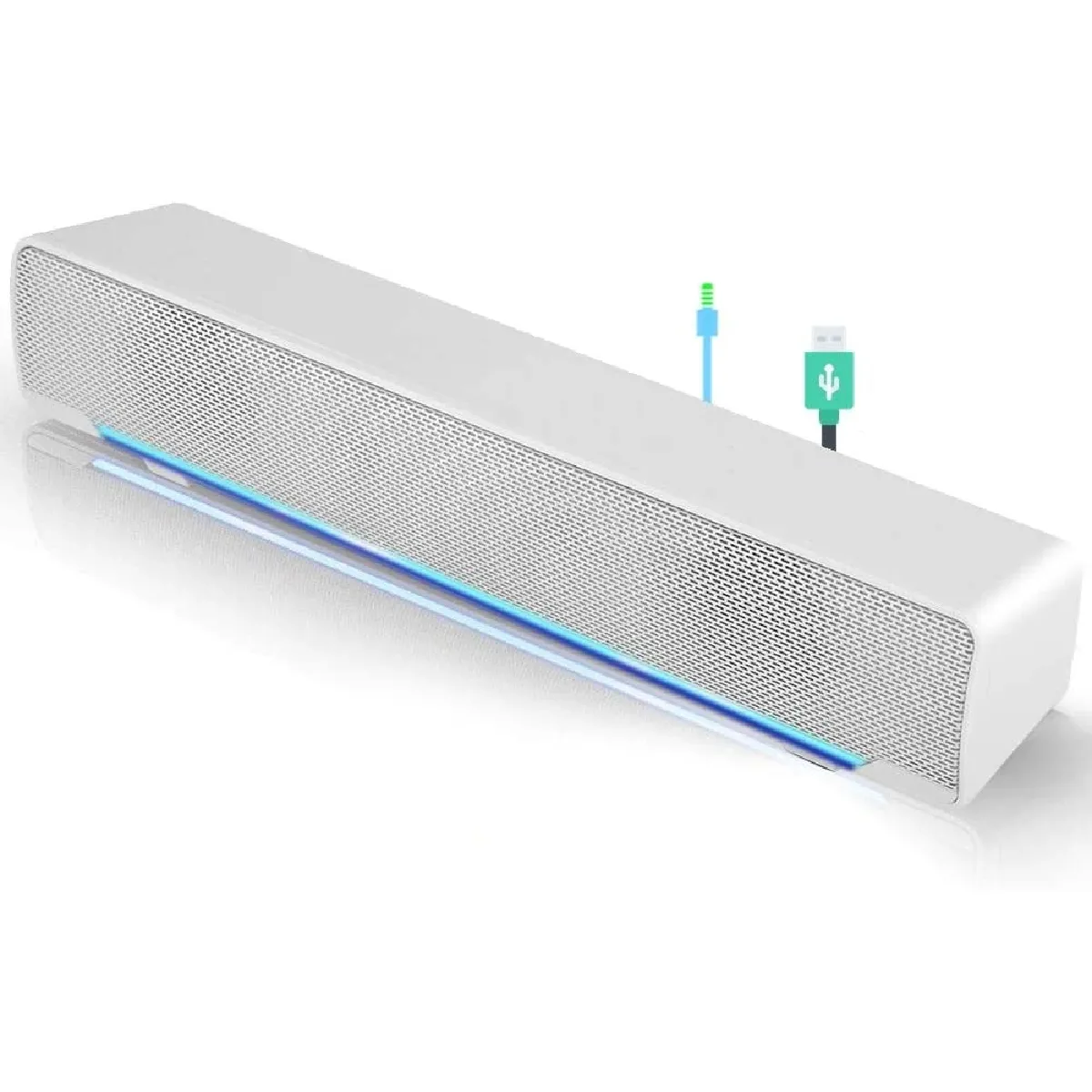 Vendos85 Blanc Barre De Son Filaire 3W