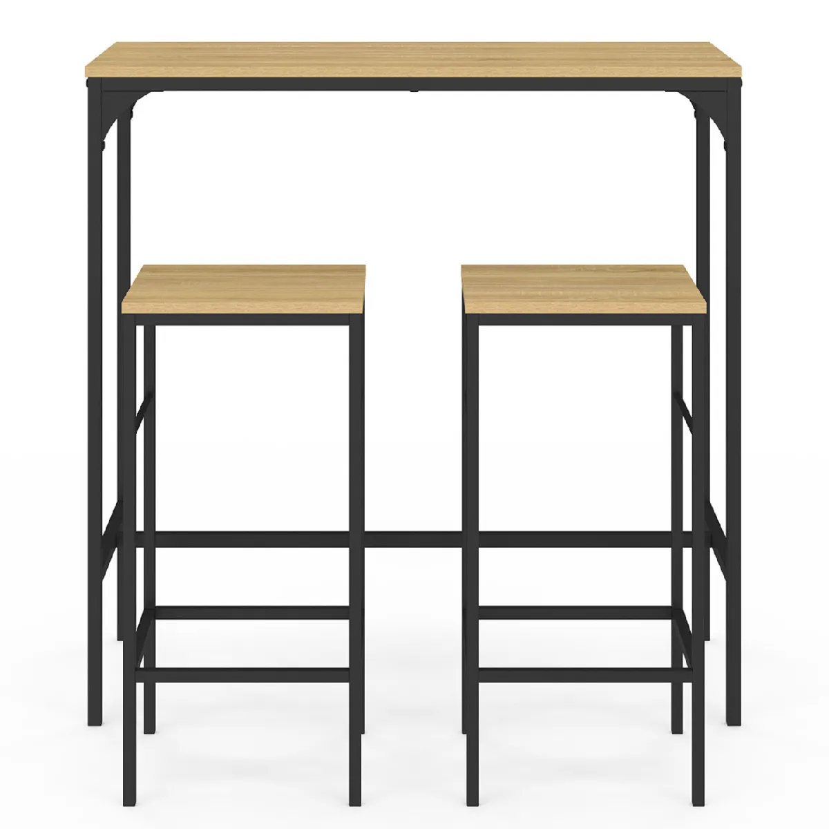 IDMarket - Ensemble Table Haute de Bar Detroit 95 cm et 2 ta