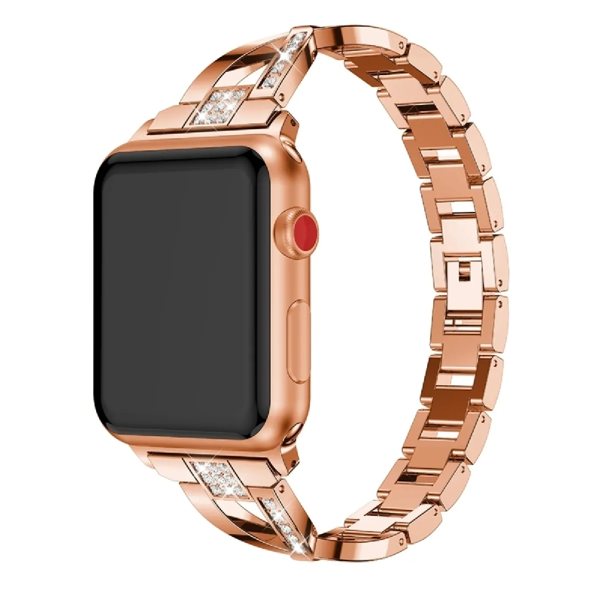 Wewoo Bracelet acier inoxydable Apple Watch Or