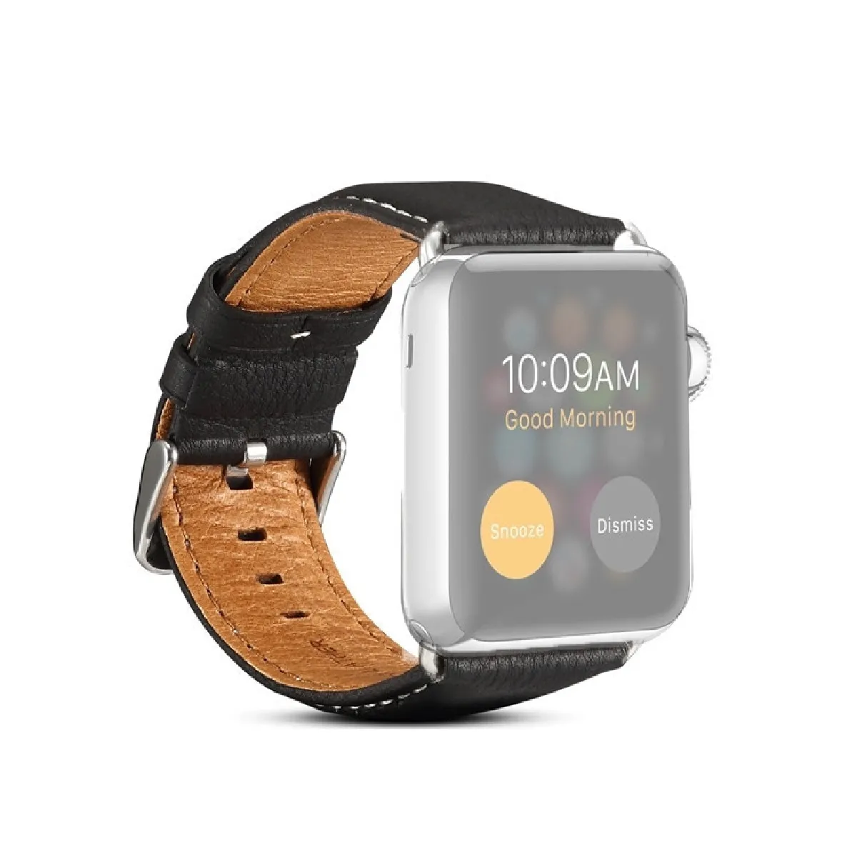 Wewoo Bracelet En Cuir - Apple Watch 44mm Noir
