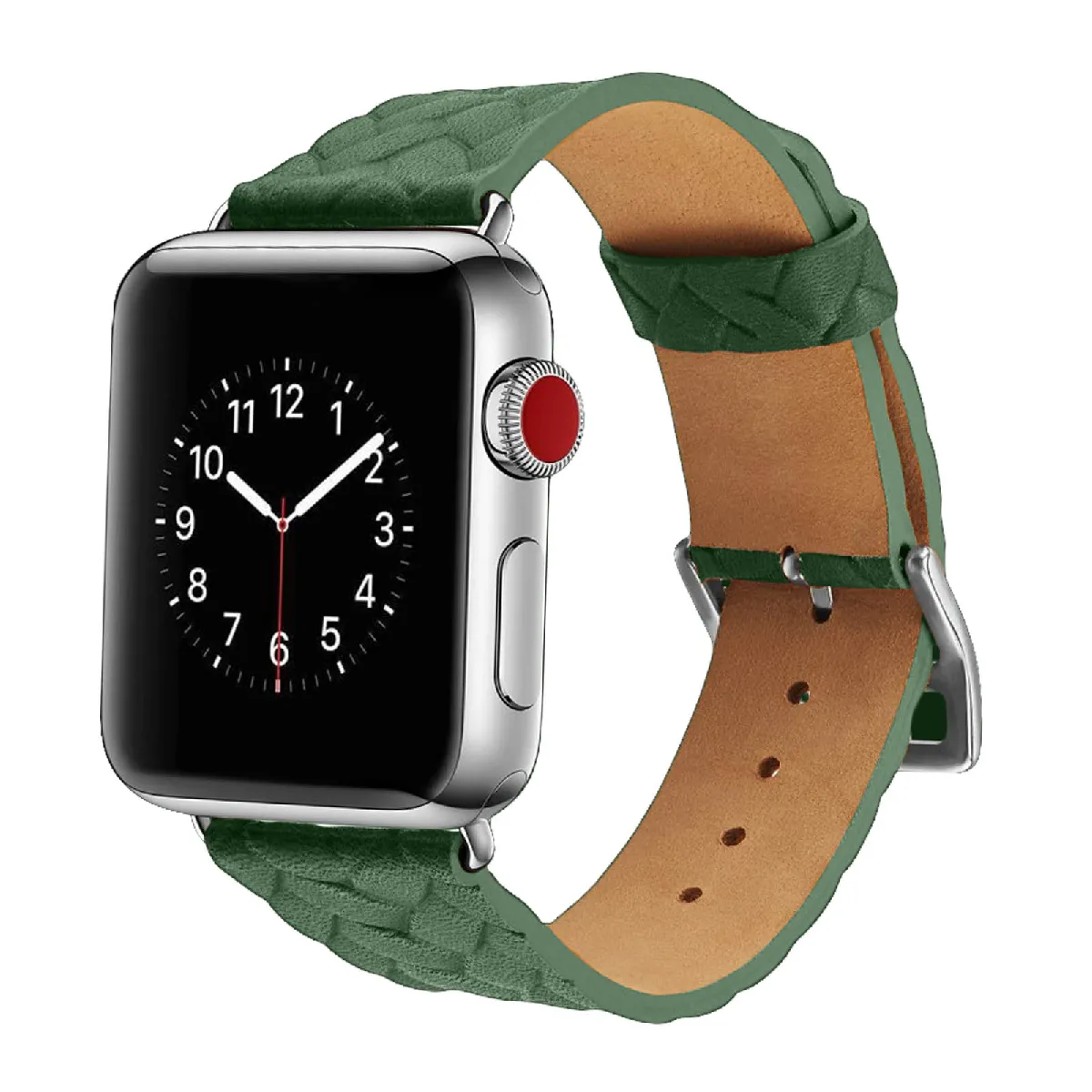 AVIZAR Apple Watch 38/40 mm - Bracelet cuir tress&eacute; - Vert