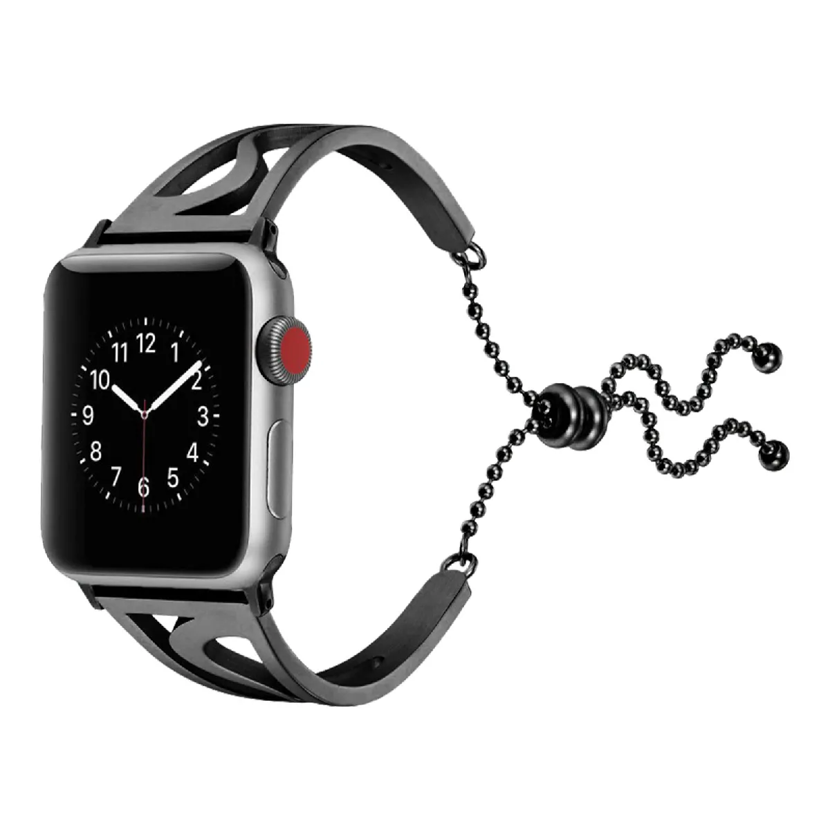 AVIZAR Apple Watch 42/44 mm - Bracelet acier inoxydable noir