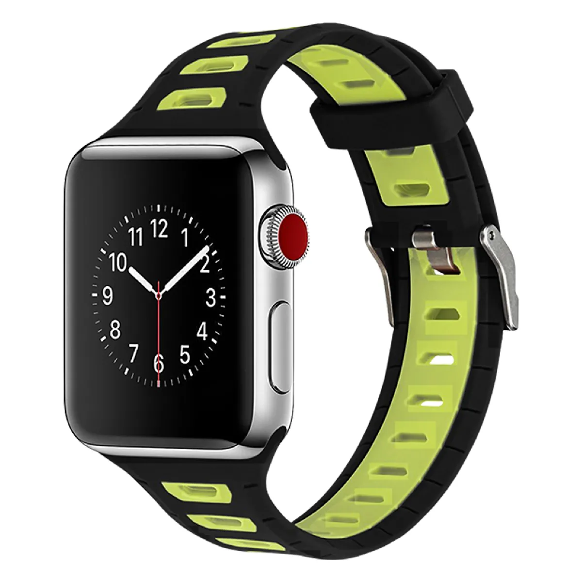 AVIZAR Bracelet Apple Watch 38-40 mm - Silicone Noir/Vert