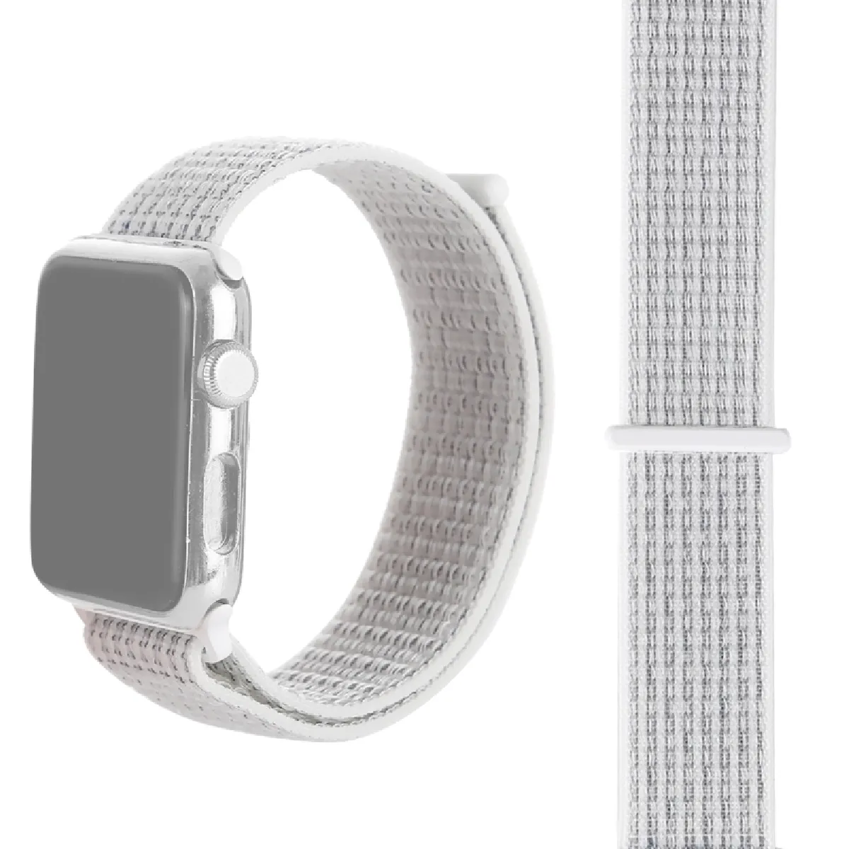 Wewoo Bracelet en nylon pour Apple Watch 42 mm - Argent