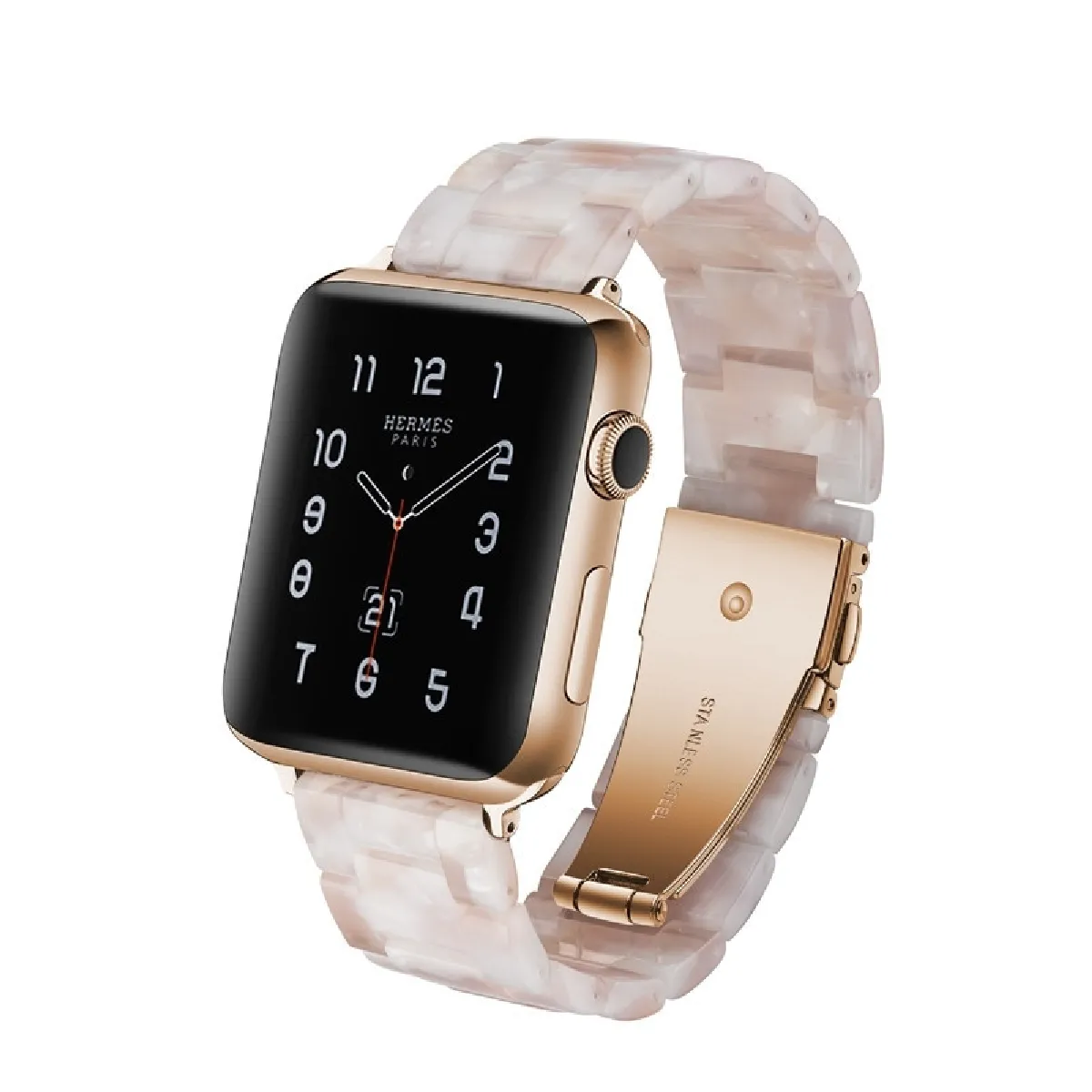 Wewoo Bracelet résine Simple Fashion Apple Watch séries 5/4/3/2/1 fleur rose