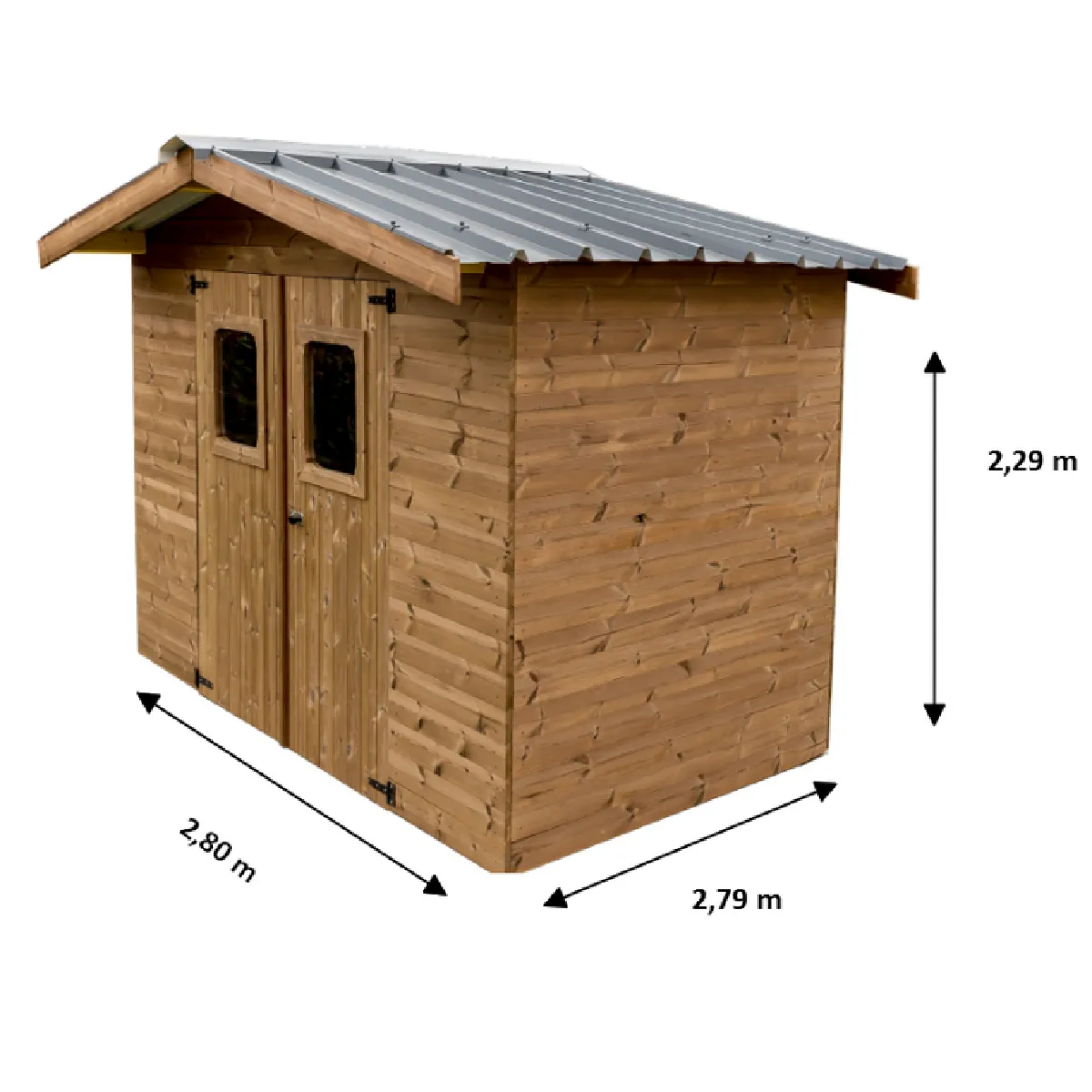Abri de jardin 7.81 m2 doré THA 2421.02 T HABRITA