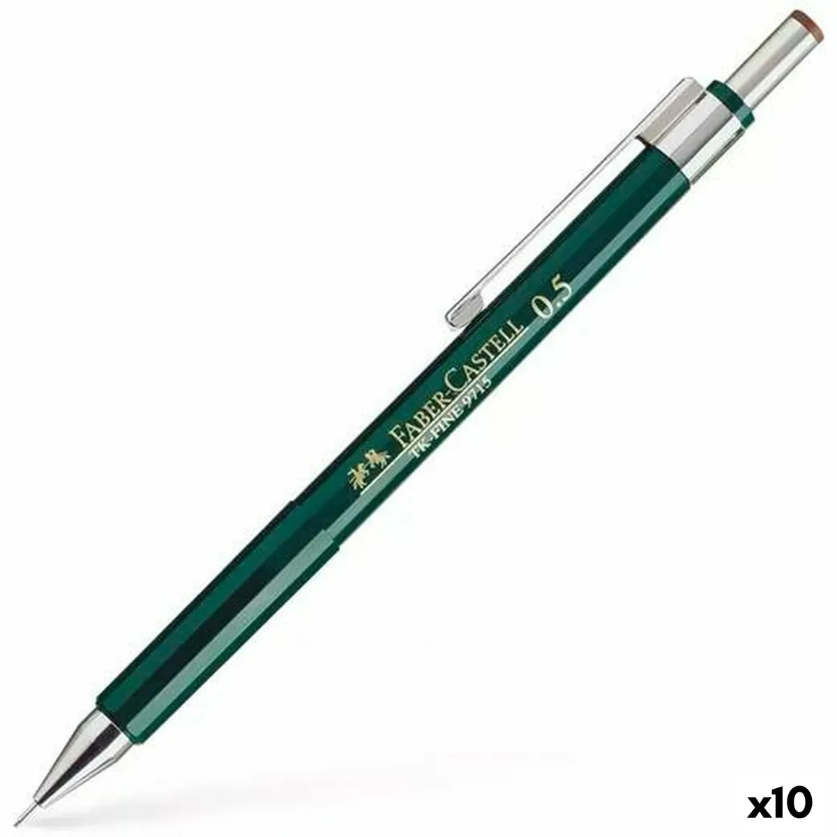 Portemines faber-castell tk-fine 9715 vert 0,5 mm 10 unit&eacute;s