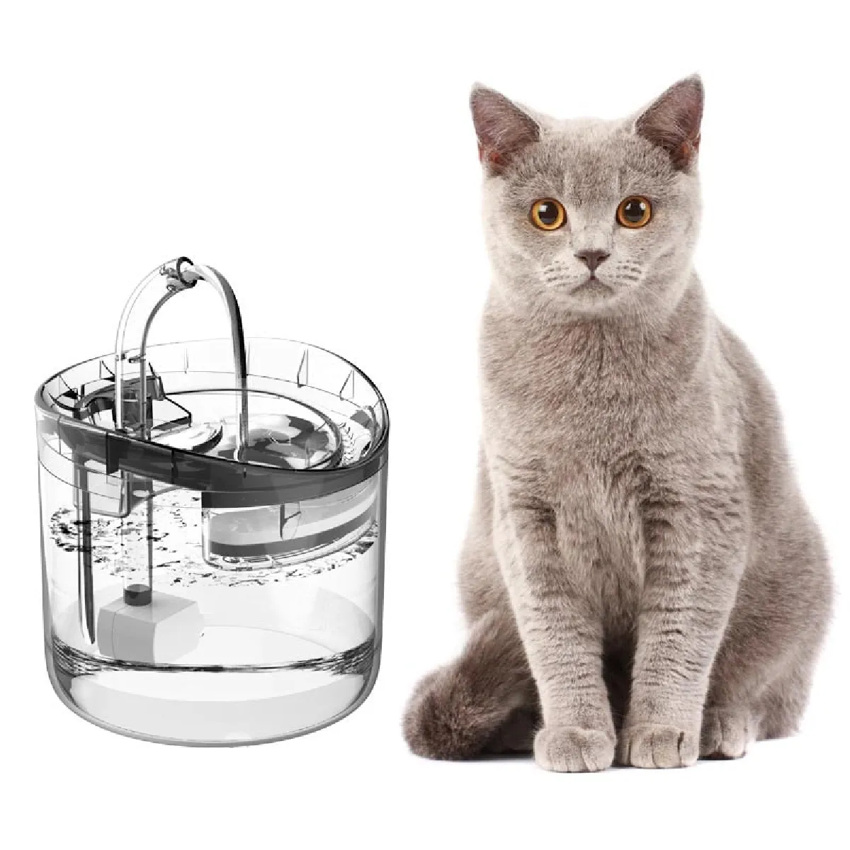 Meilleurs prix pour 1.8L Lentille à commande électrique Fontaine pour chat Distributeur d'eau pour chat Chiot Chiot Chiot Pet Bol d'eau Nourriture pour chat Fournitures d'arrosage