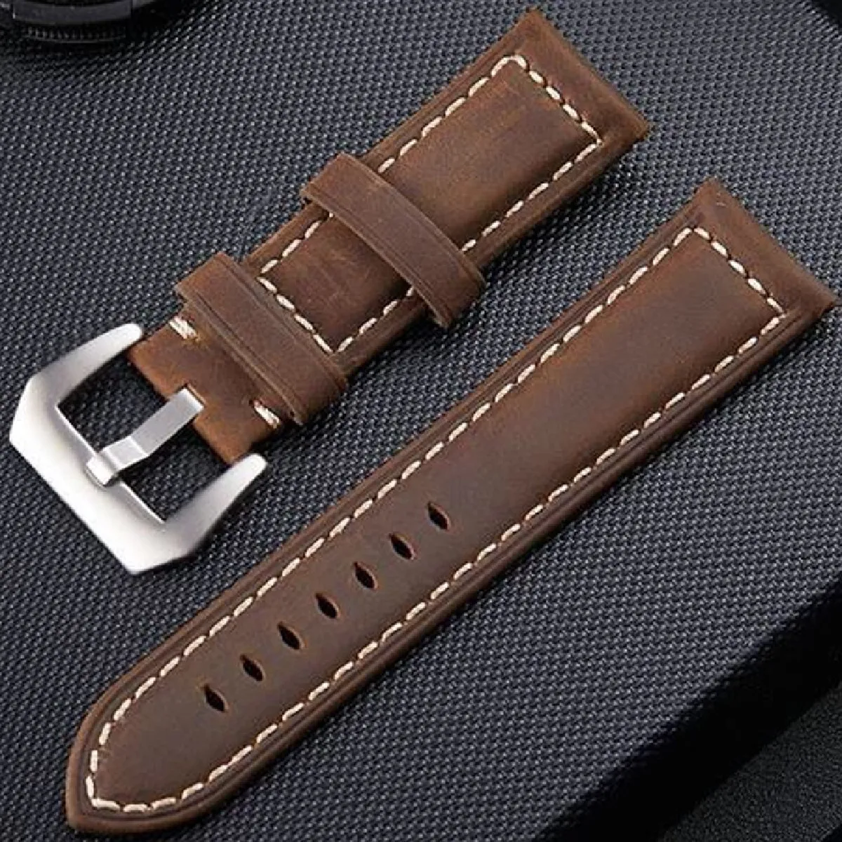 Wewoo Bracelet Cuir Crazy Horse pour Montre 22mm