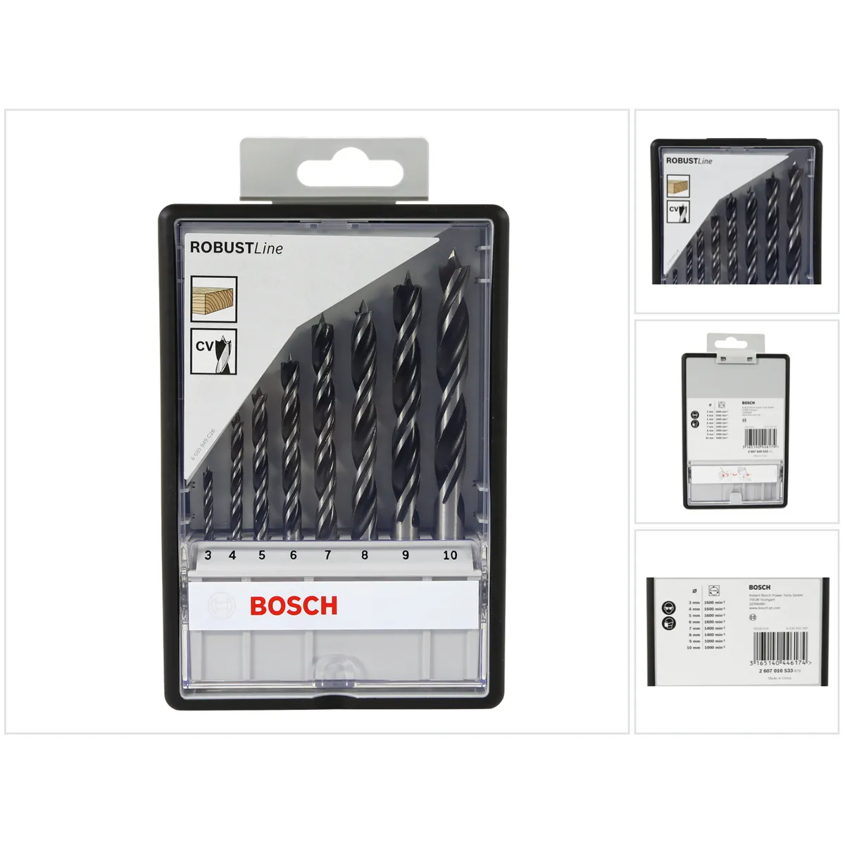 BOSCH Coffret mèches bois hélicoïdales 8 pièces