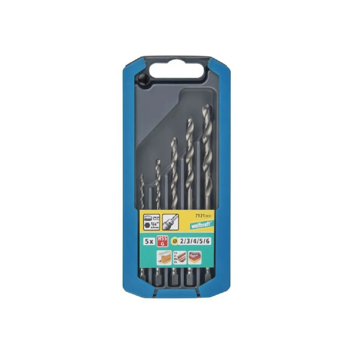 Wolfcraft Jeu De Forets À Métaux 5 Pcs 2-6 Mm 7121000 - Image 2
