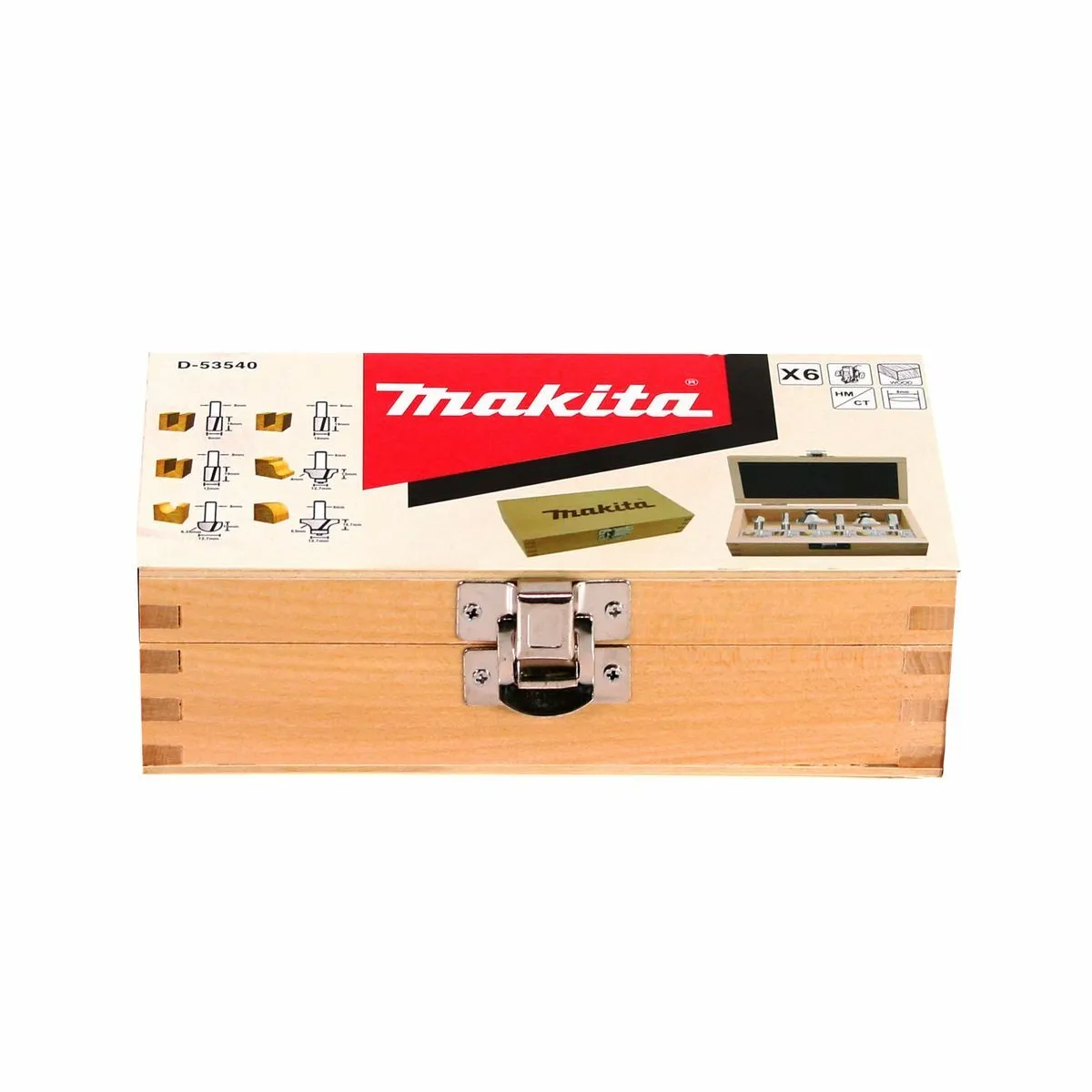 Makita Jeu de fraises à bois 8mm 6 pcs D 53540