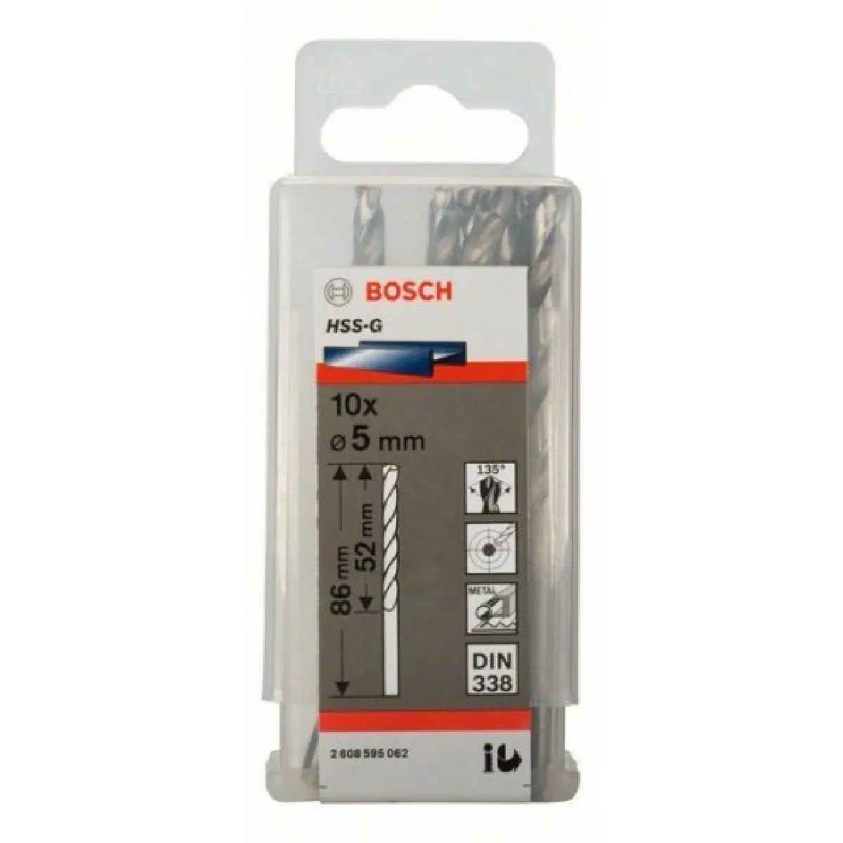 Bosch Lot 5 forets métal HSS G Ø 8.8mm - vue 4