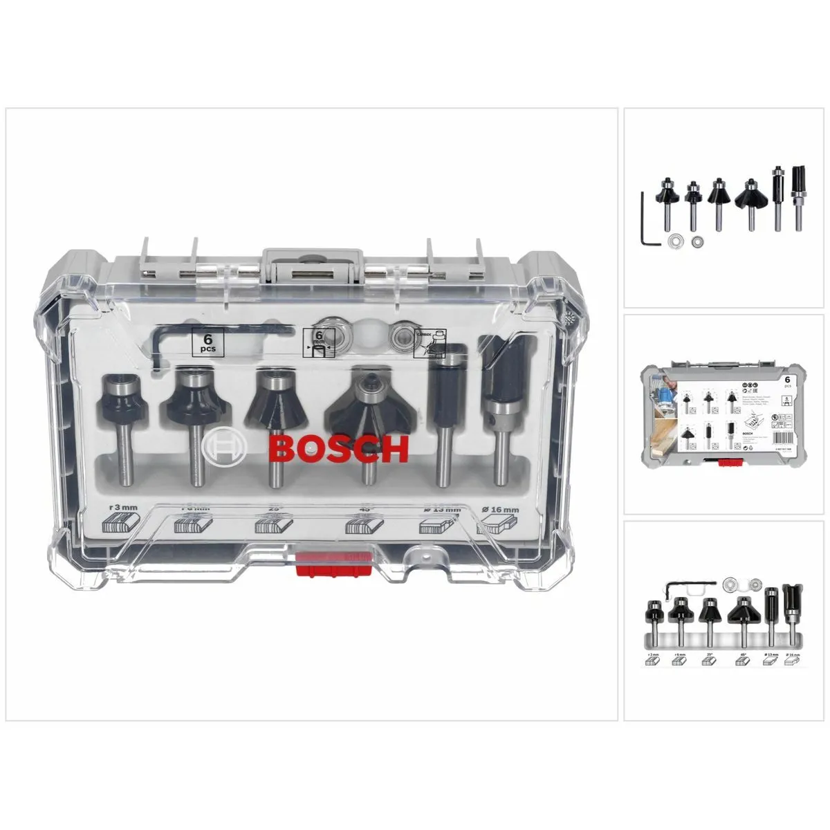 BOSCH Set Fraises bordures tige 6 mm 6 pièces