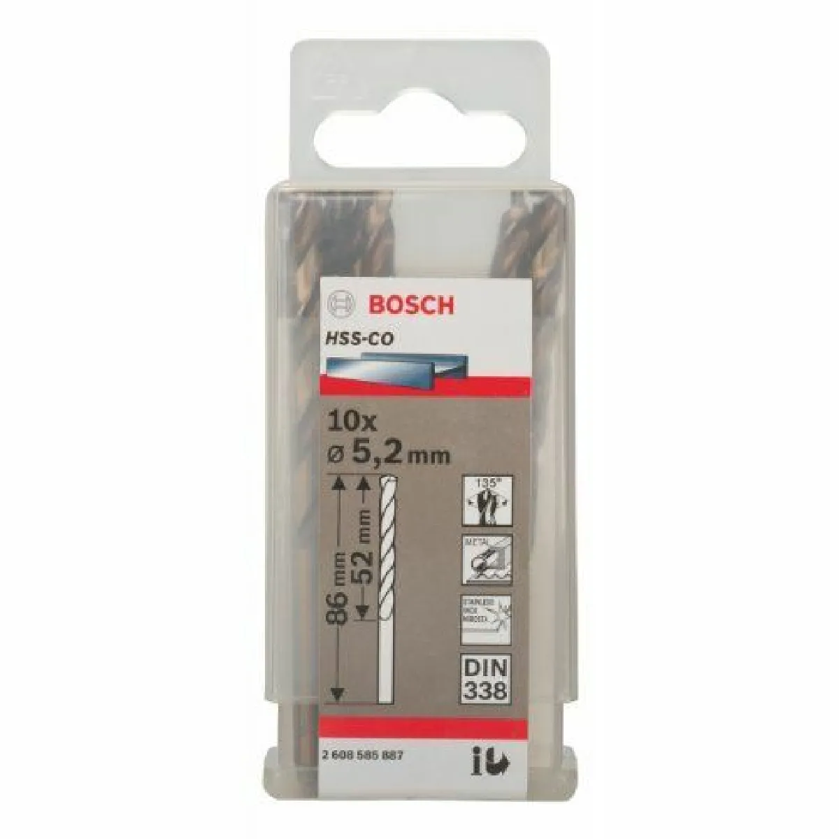 Bosch Forets métal HSS-Co - 10 pièces