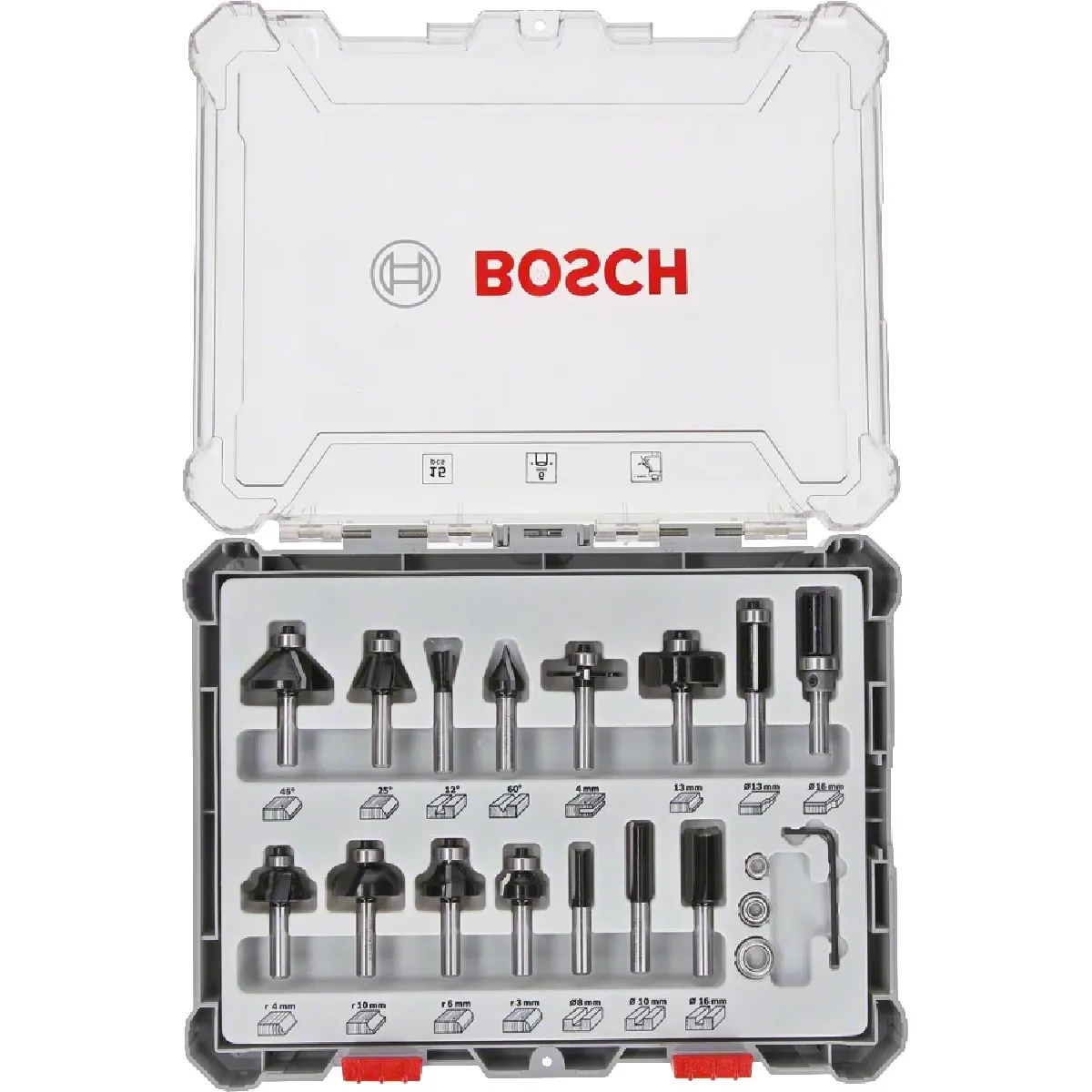 Fraises Mixtes Bosch 2607017473 – Kit de 15 pièces