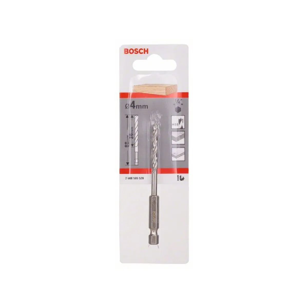 Bosch Mèche hélicoïdale à bois Ø 4mm HSS