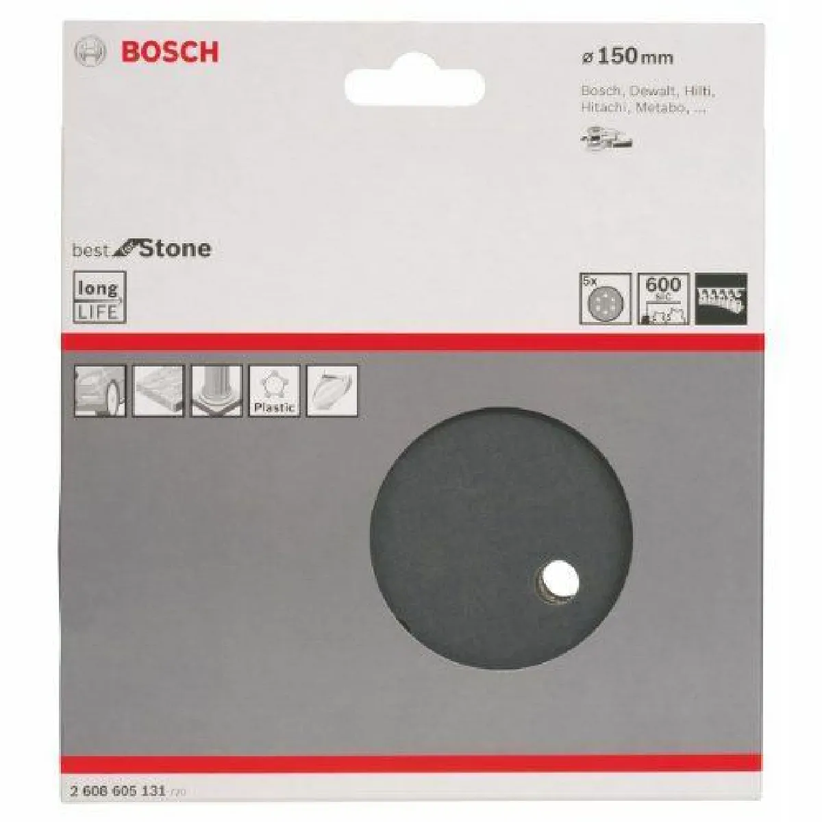 BOSCH Disque abrasif grain 600 Ã˜150mm x5