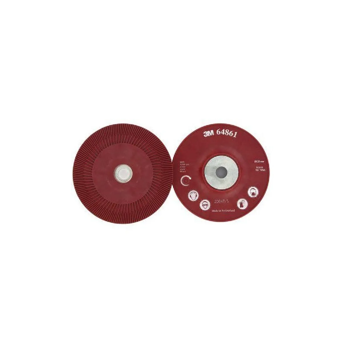 3M Noir Plateau Rigide Bombé Rouge D125mm - P64861 - Image 3