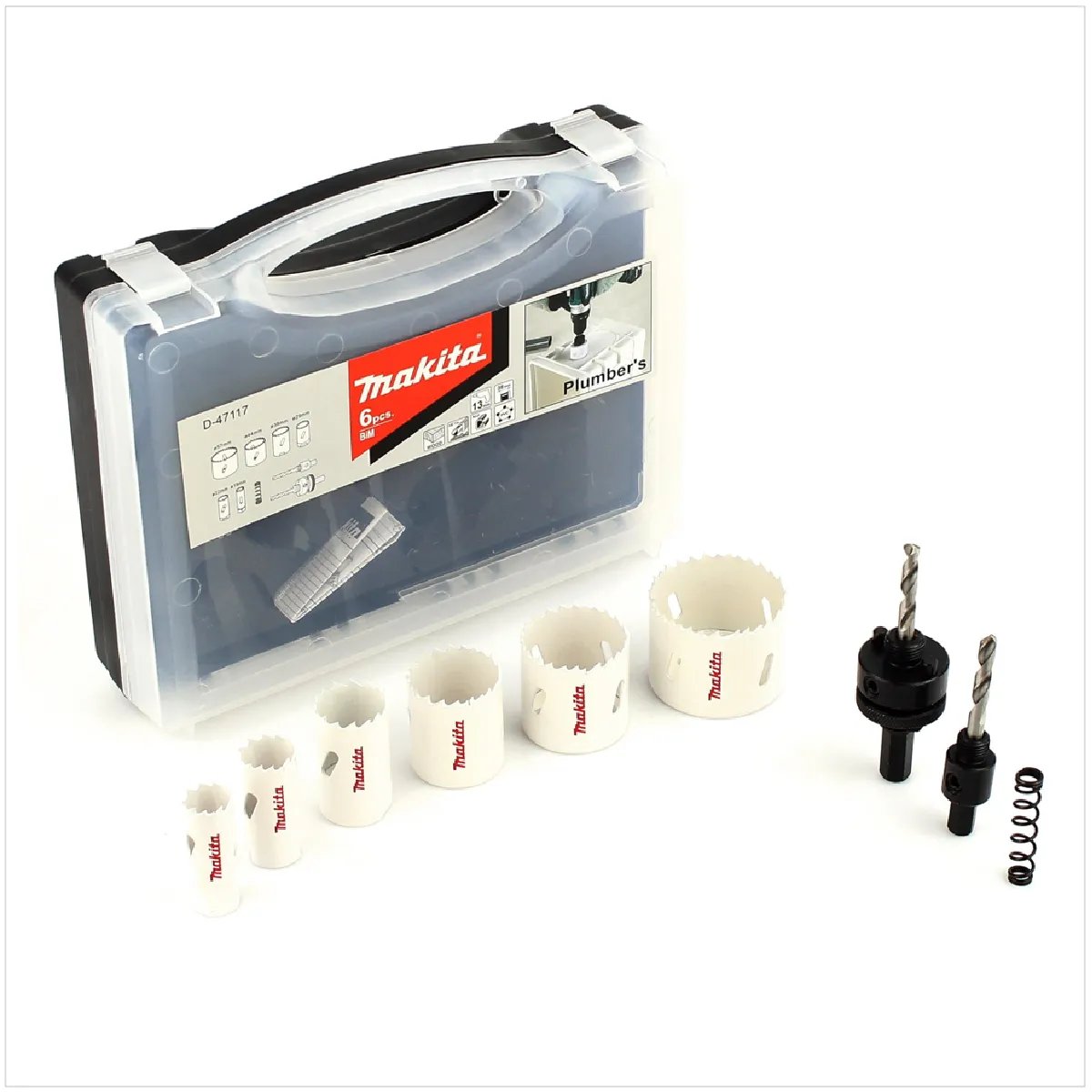 Coffret Scies Cloches Makita D-47117 – 6 Pièces, Bimétalliques, Pour Plomberie