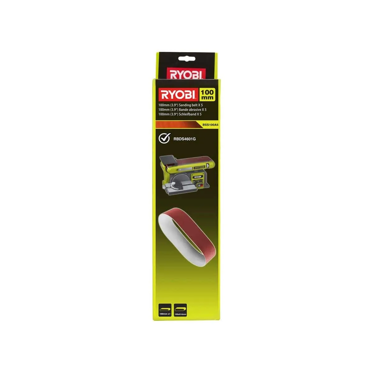 Ryobi Bandes Abrasives 100 x 914 mm Grain 80