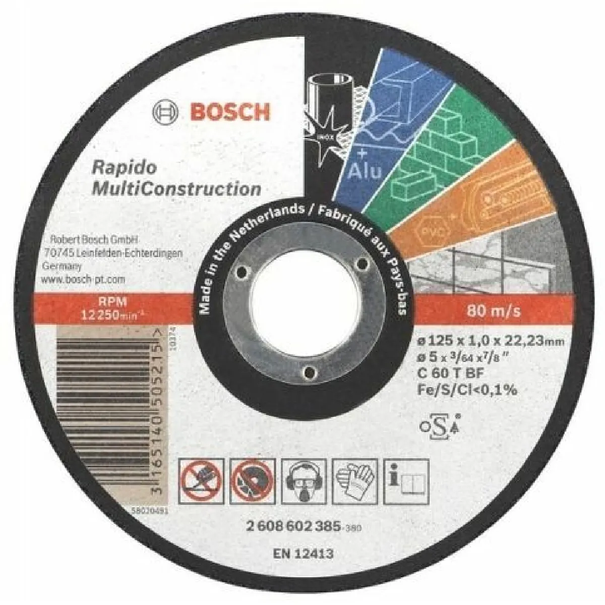 Bosch Disque à tronçonner Rapido 125 mm