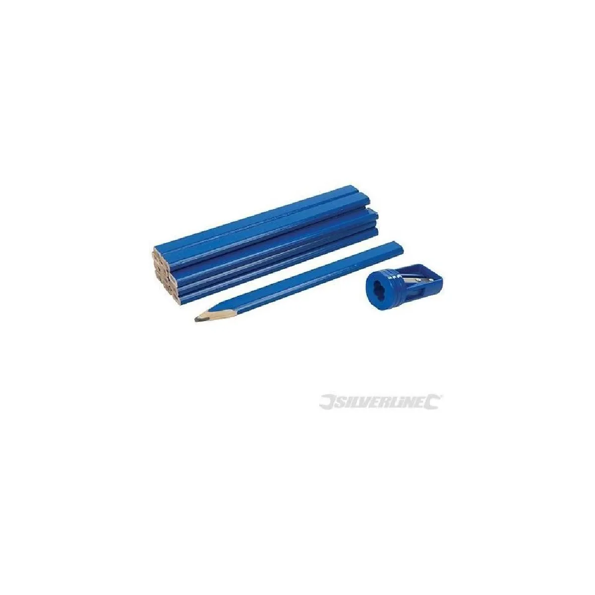 Silverline Crayons De Menuisier Et Taille-Crayon - 13 Pièces