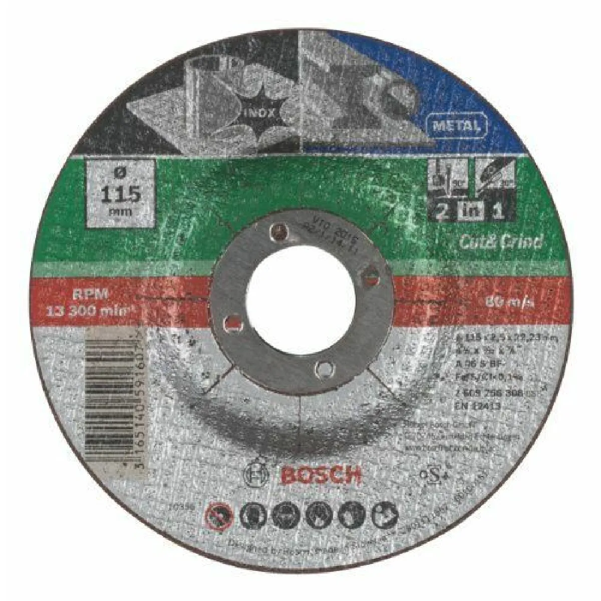 Bosch Disque tronçonner ébarber MétalInox 115 mm