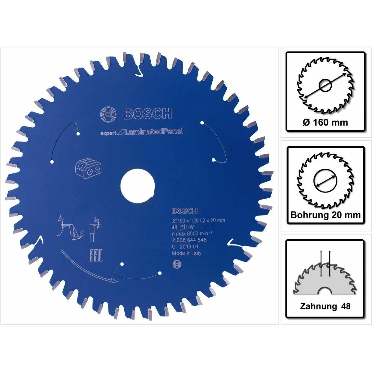 Bosch Lame scie circulaire panneau stratifié