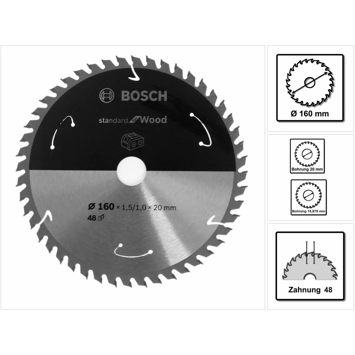 Bosch Lame Bois 160mm Z48