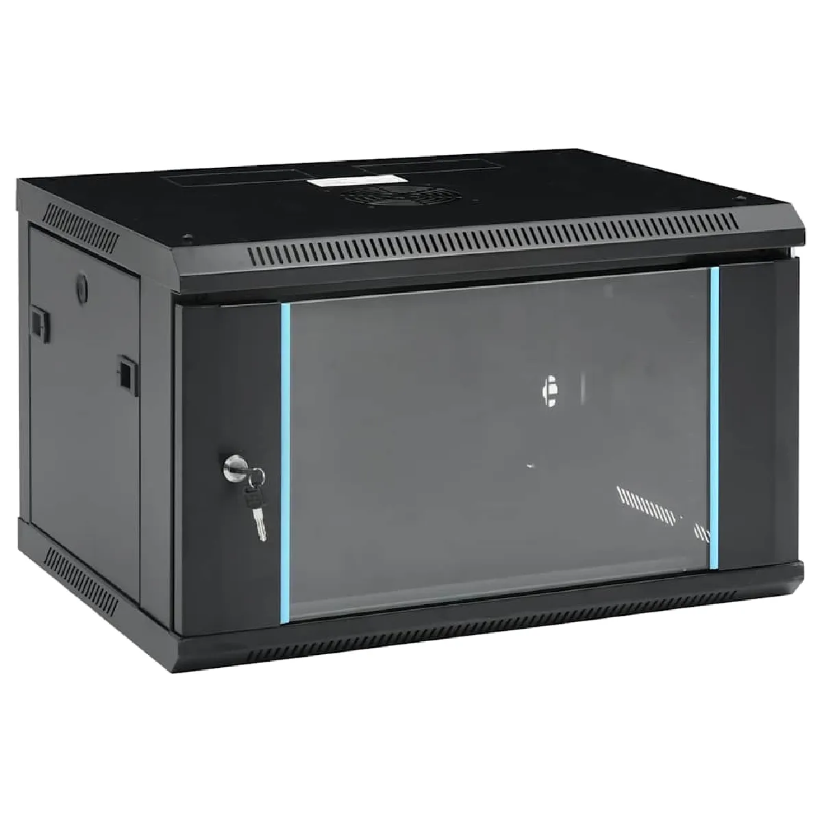 Vidaxl Noir Coffret De Réseau Mural 6U - Image 3