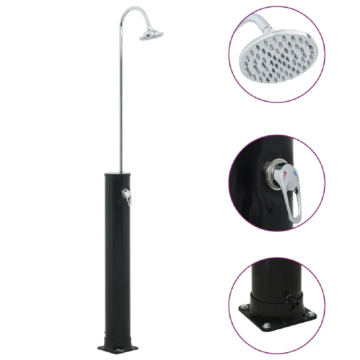 Vidaxl Douche Solaire Noir 20L - vue 3