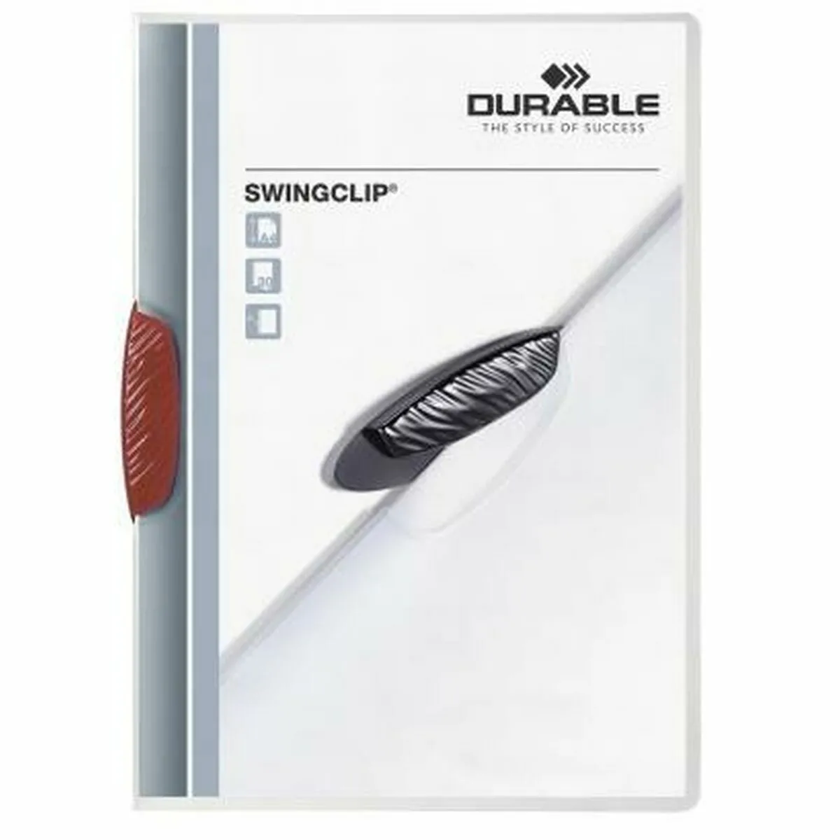 Durable Swingclip - Chemise &Agrave; Clip - A4 - Pour 30 Feuilles - Transparent Avec Clip Rouge