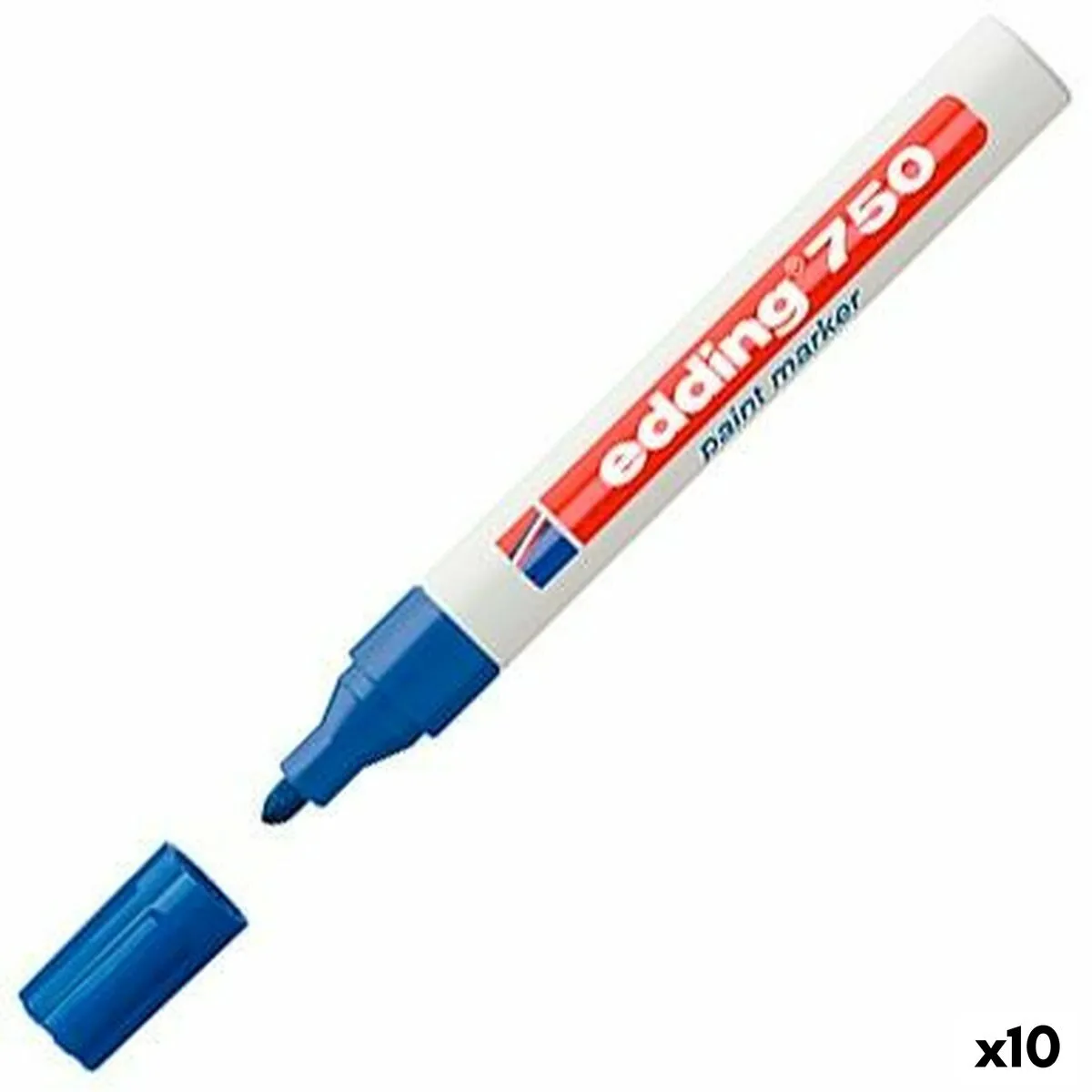 Lot de 10 Marqueur peinture E750 laque bleu, pointe moyenne ogive, EDDING 840003