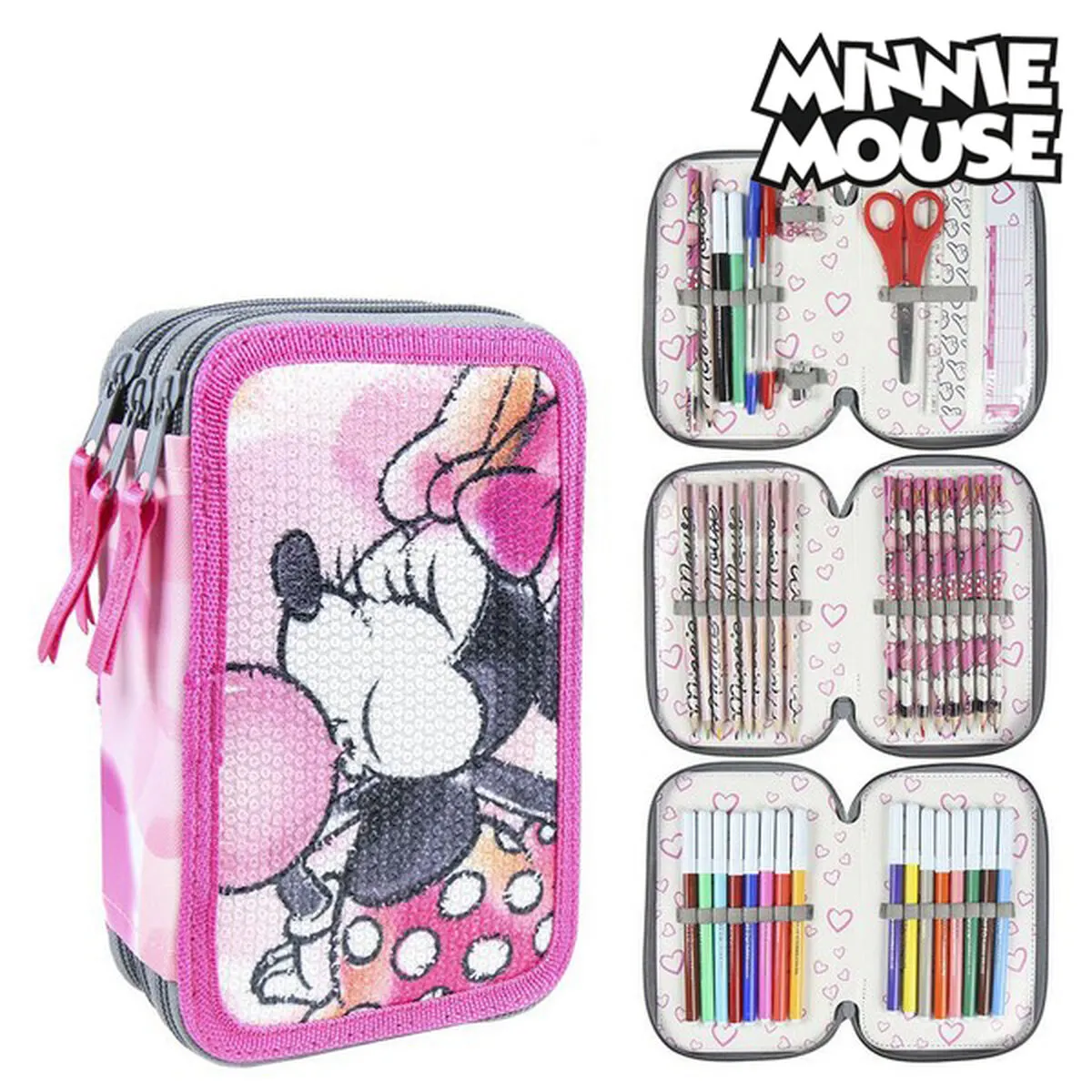 Minnie Mouse Pochette à Crayons Triple - vue 2