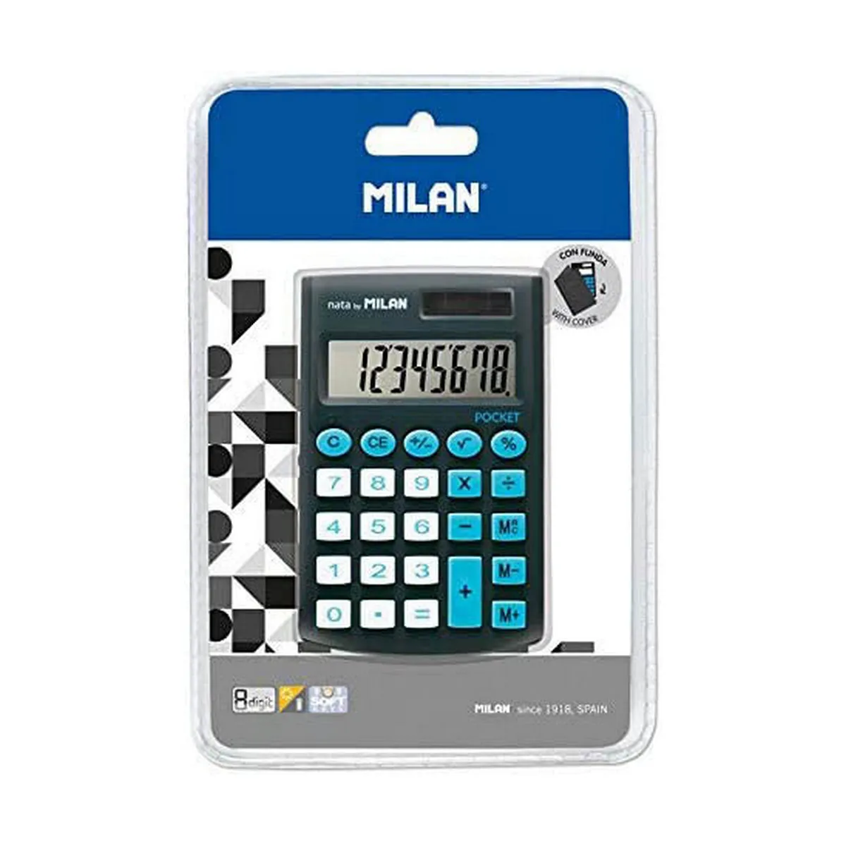 MILAN Blister calculatrice Pocket 8 chiffres, noir
