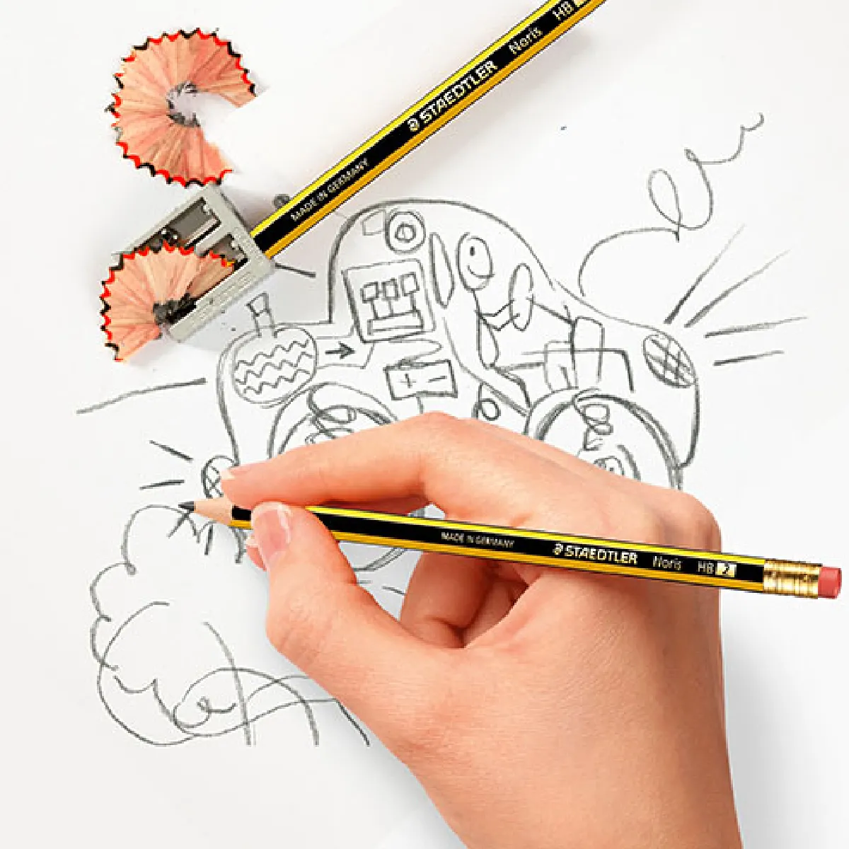 STAEDTLER Crayon papier avec gomme Noris HB