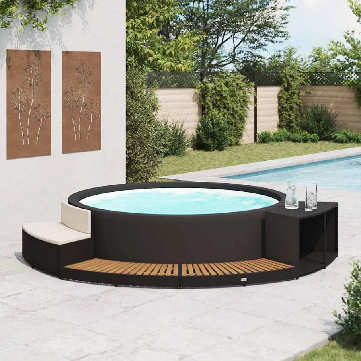 VIDAXL  Cadre Spa Noir R&eacute;sine